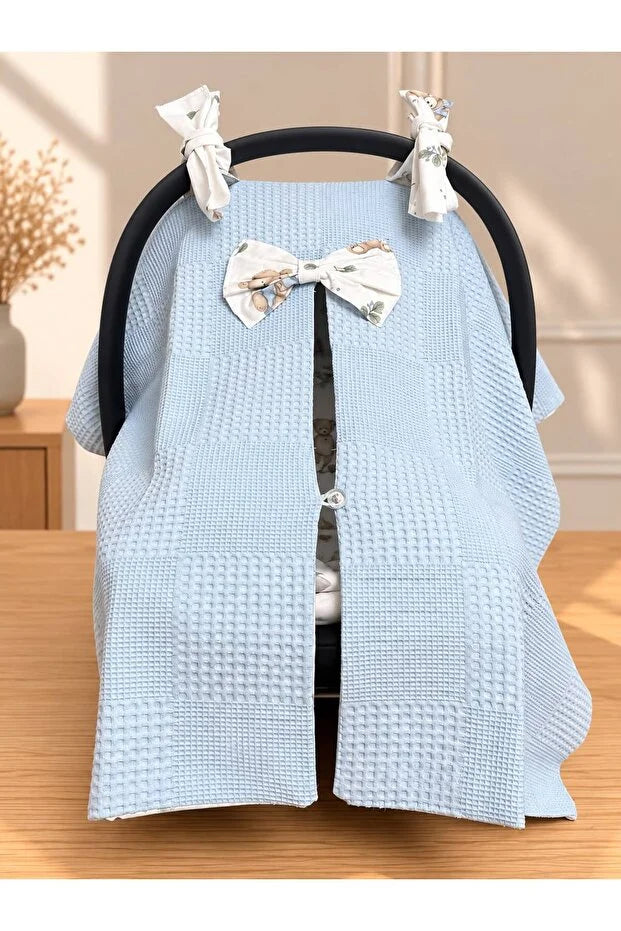 Milello Baby Çift Katlı Puset Örtüsü & Minderi 2'li Set – Teddy Bear