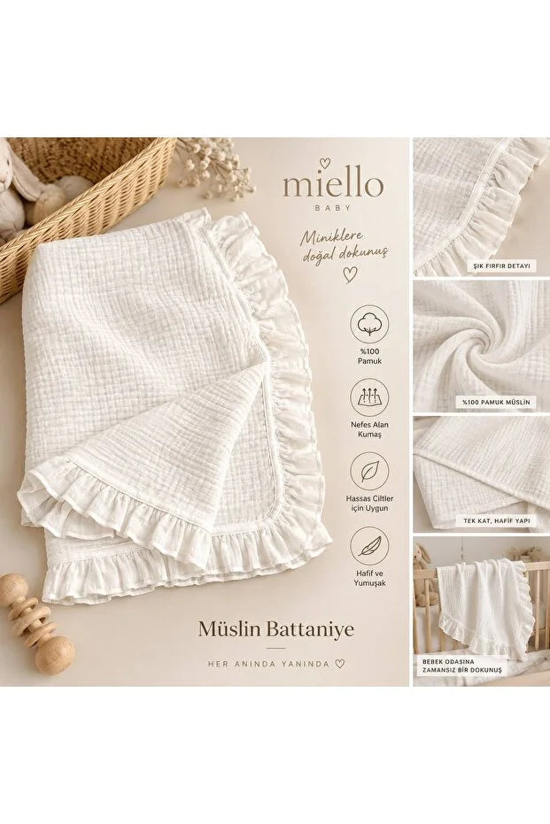 2'li Tulum- Battaniye Seti %100 Müslin