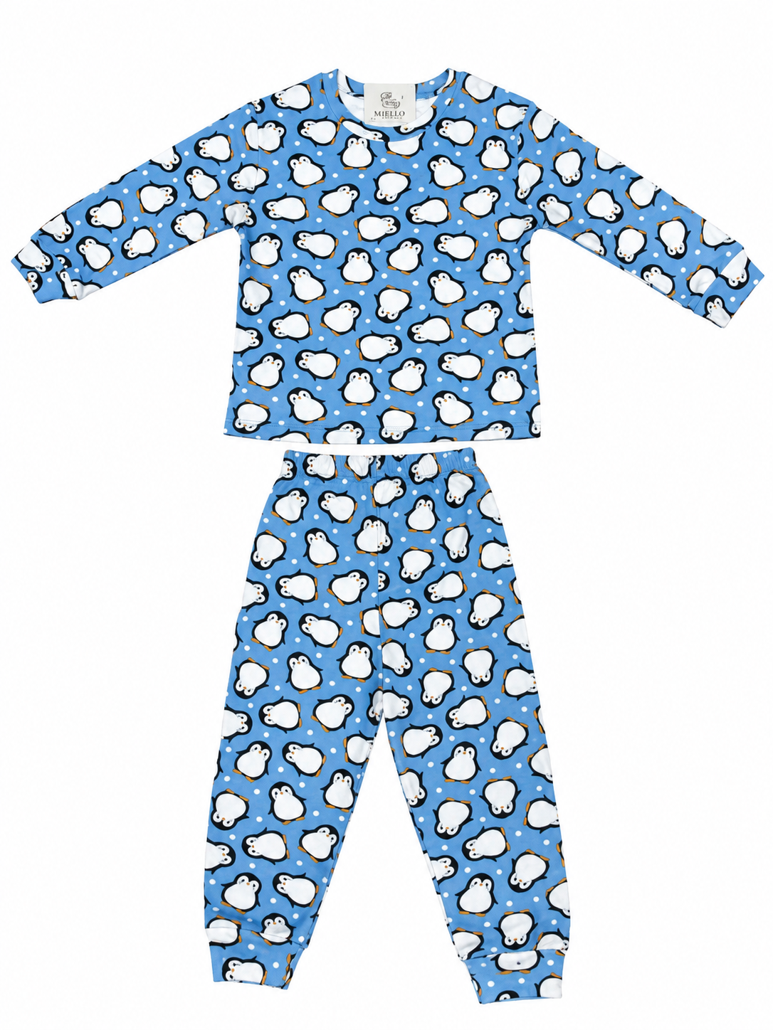 Penguen Desenli Mavi Pijama Takımı